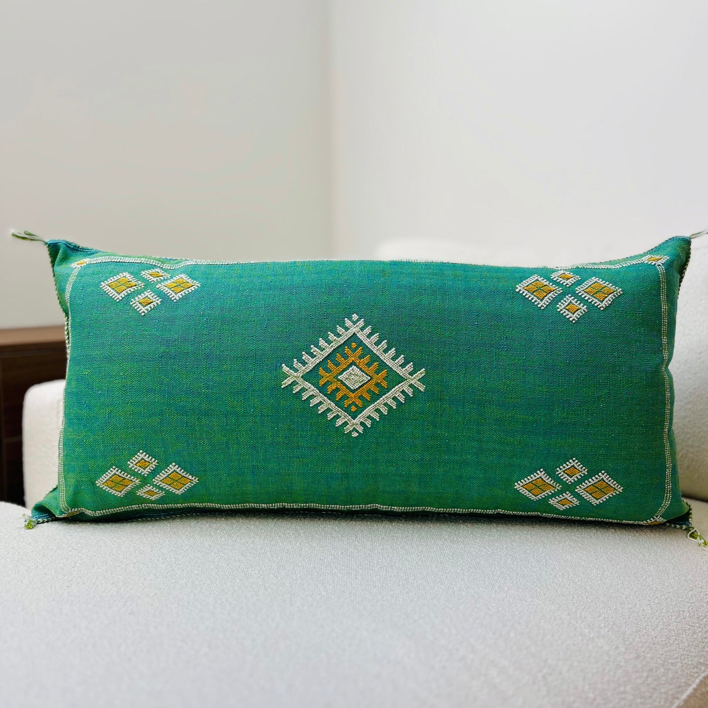 Large cactus silk cushion green 4