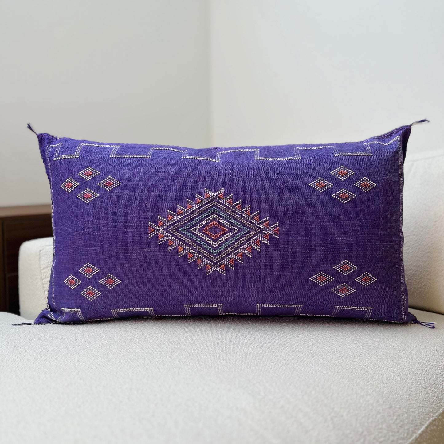 Large cactus silk cushion purple 1