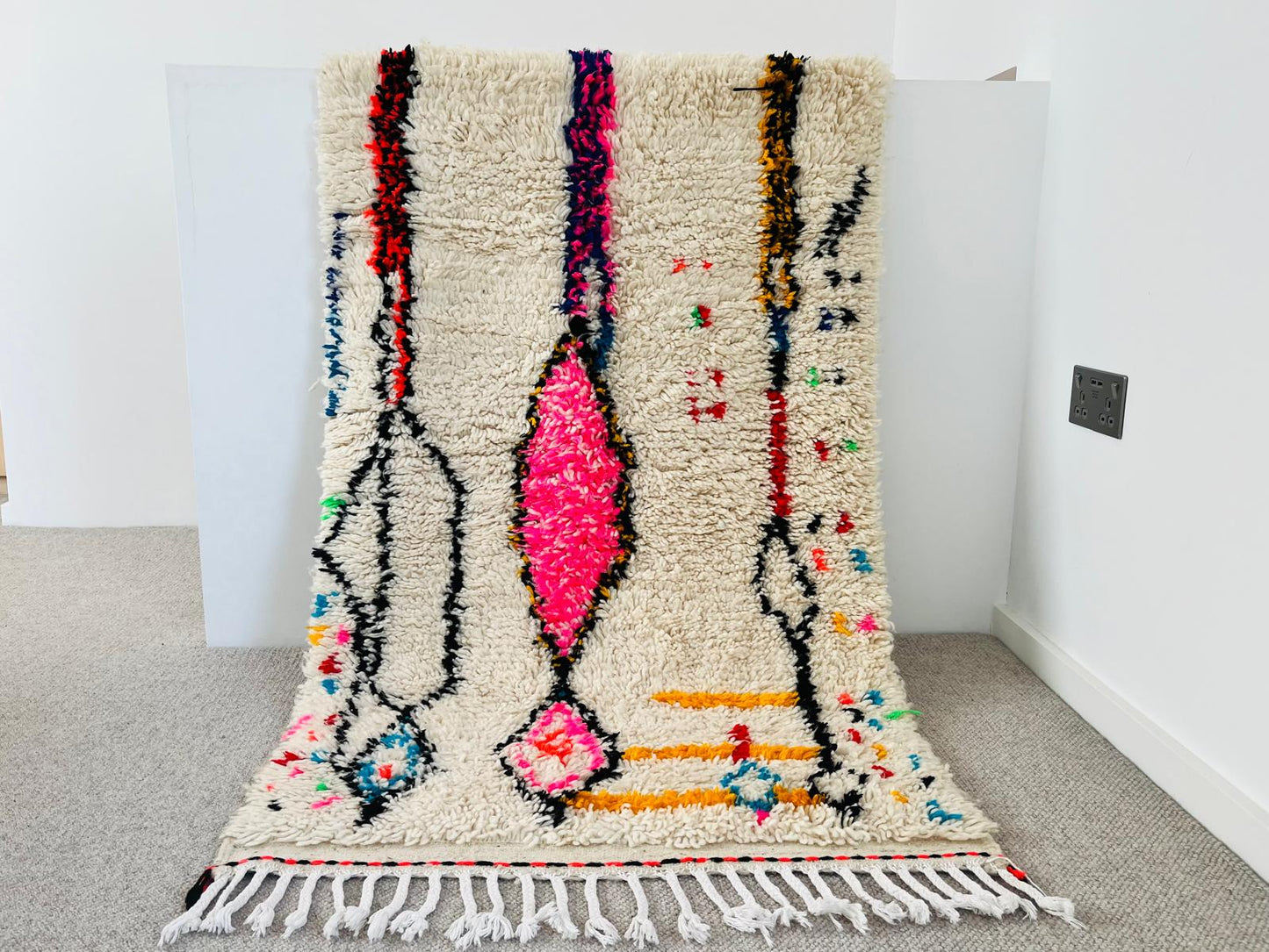 Medium Berber Rug — Nomad's Jewel in Fuchsia & Ochre