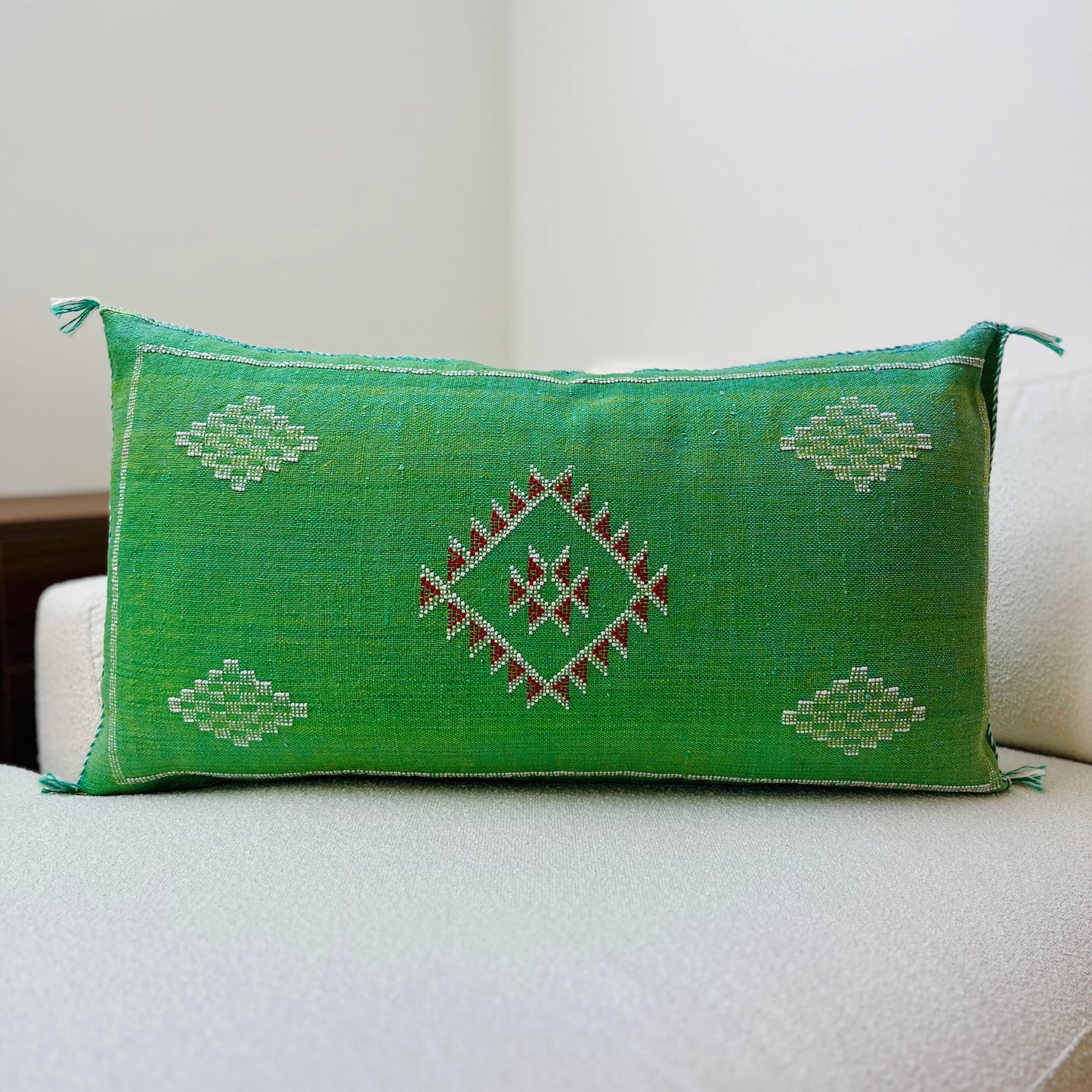 Large cactus silk cushion green 2