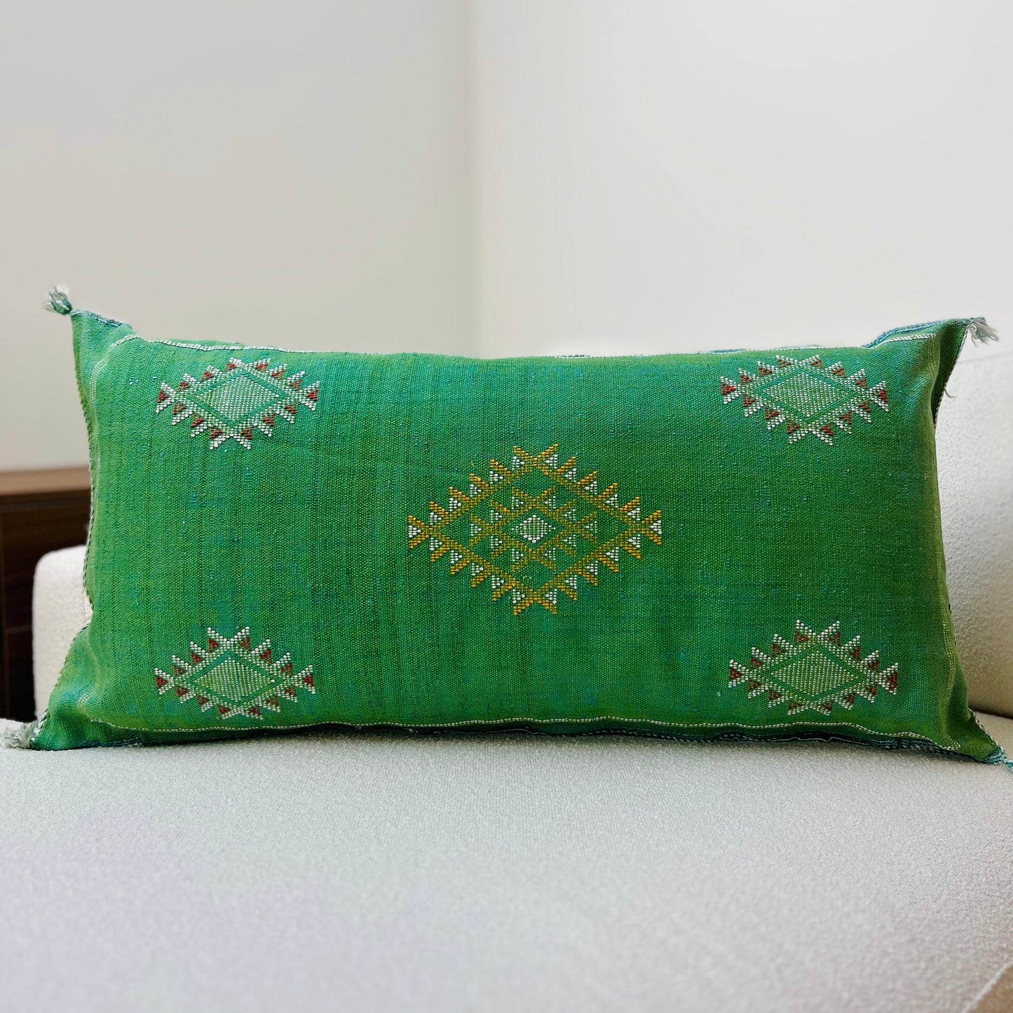 Large cactus silk cushion green 3