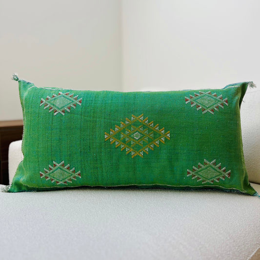 Large cactus silk cushion green 3