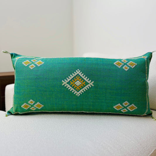 Large cactus silk cushion green 4