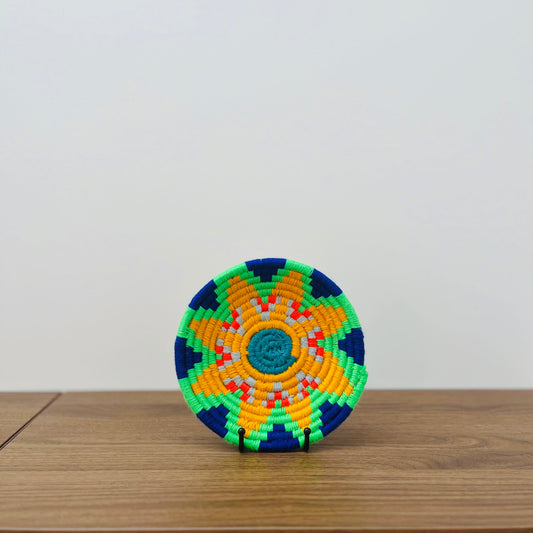 Small Wool Bowl — Mandala in Teal & Amber