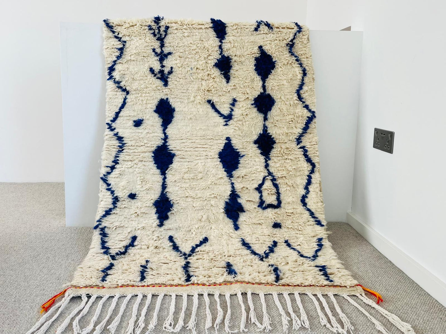 Medium Berber Rug — Twin Totems in Indigo